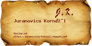 Juranovics Kornél névjegykártya