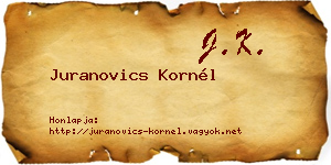 Juranovics Kornél névjegykártya